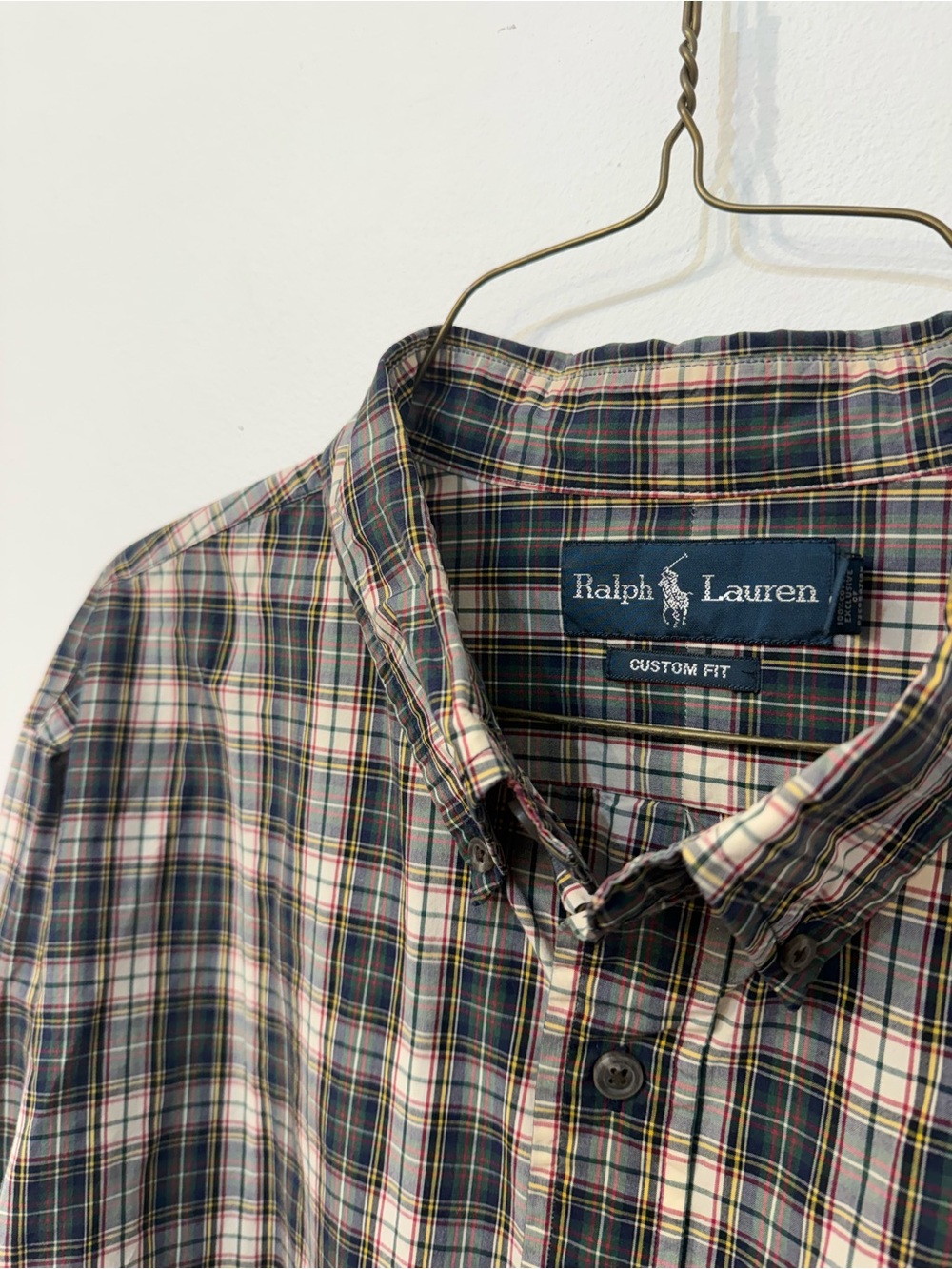Ralph Lauren Classic Fit Tartan Plaid Button Down Shirt XXL Red Green Blue Cream